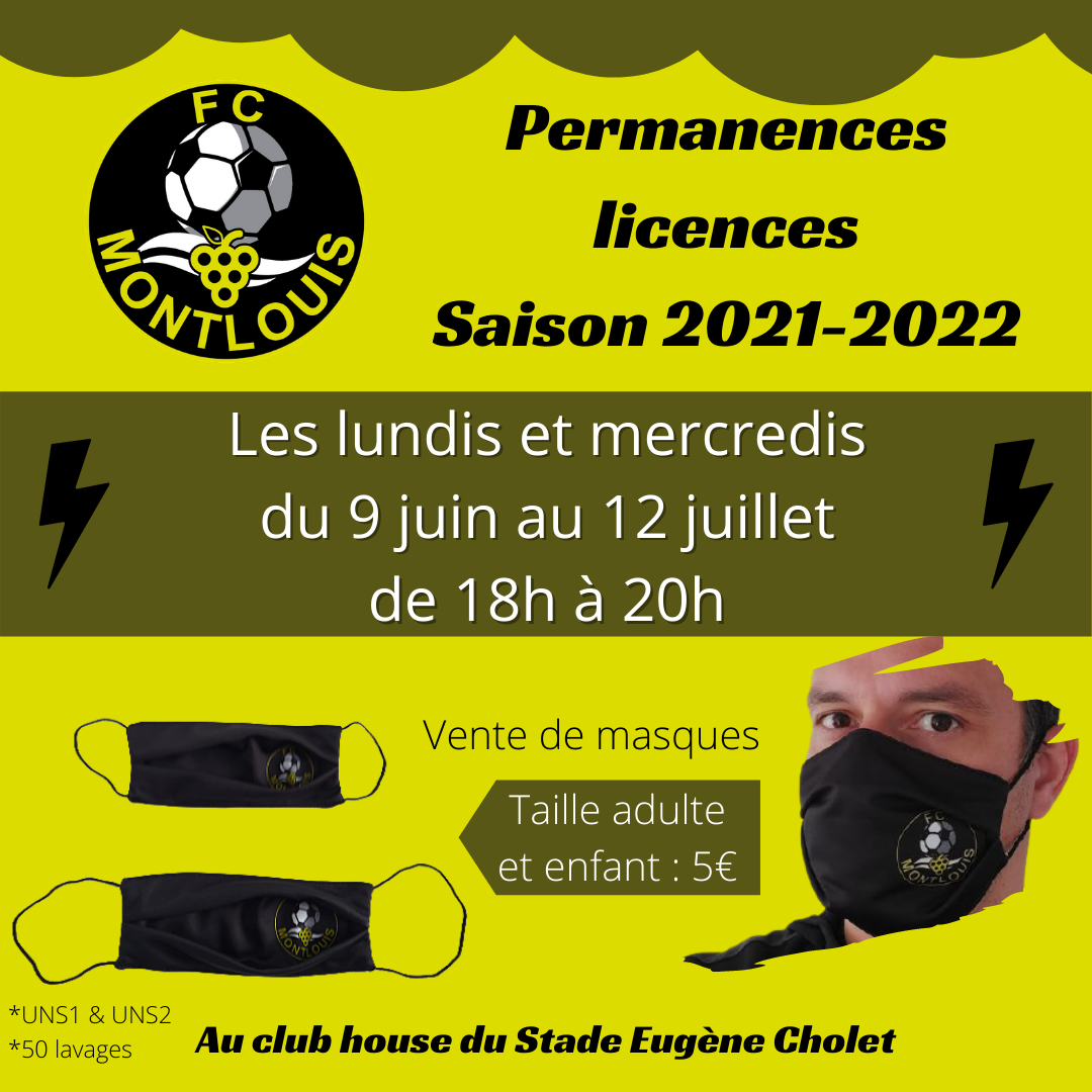 Actualité Permanences licence Saison 2021 2022 club Football FC